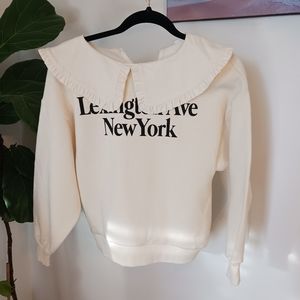 Zara Cream Sweatshirt with Ruffled Collar